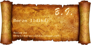 Berze Ildikó névjegykártya